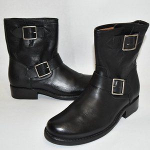 Frye Vicky Engineer Pull On Boots / Leather / Black -  Women's Size 8.5
